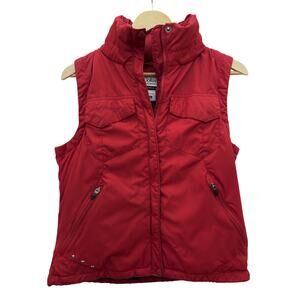 Columbia Down Puffer Vest Red Women’s Medium Full Zip Outdoors 3 Star Detail